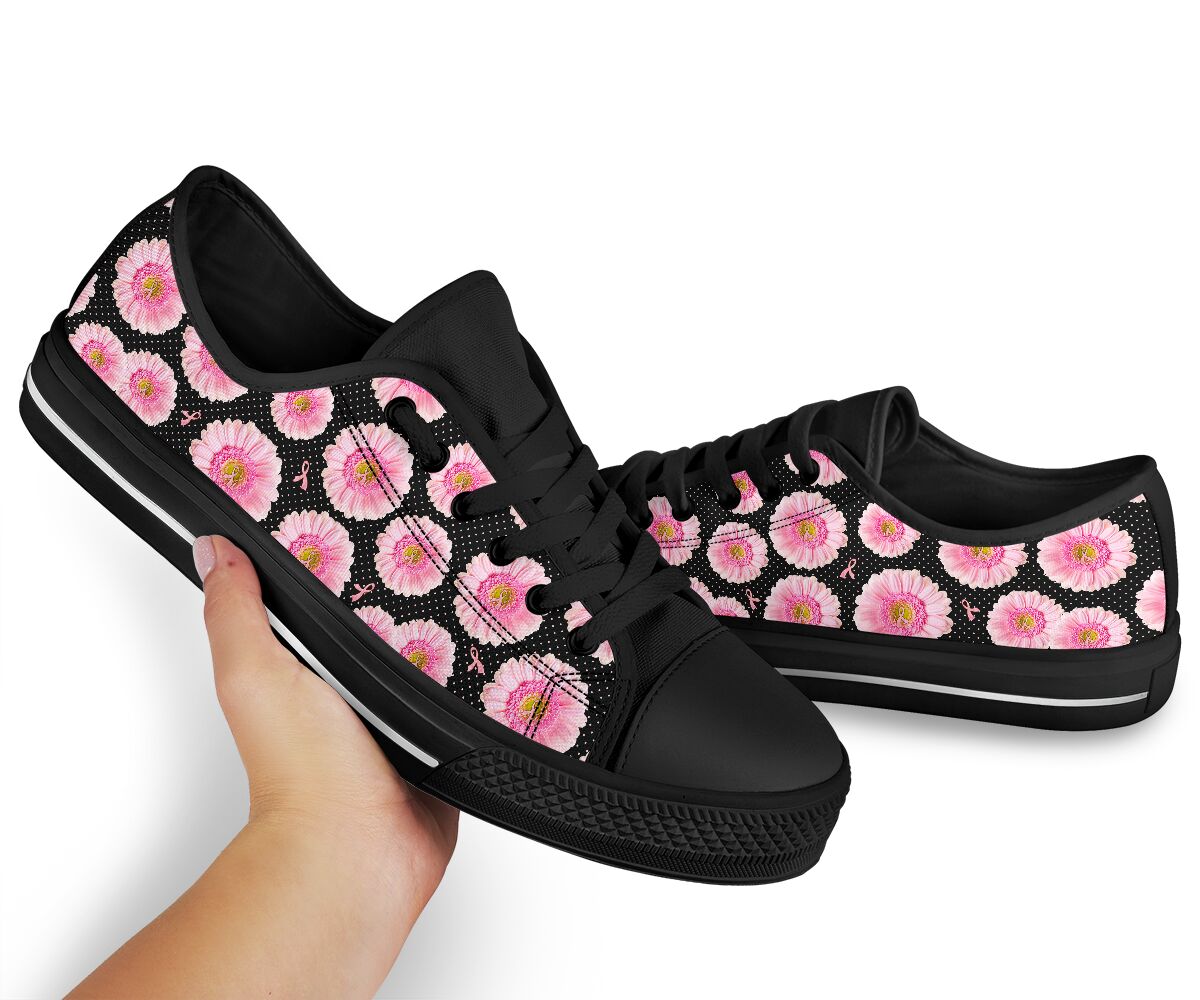 Breast Cancer Daisy Breast Cancer Awareness Low Top Shoes 0622