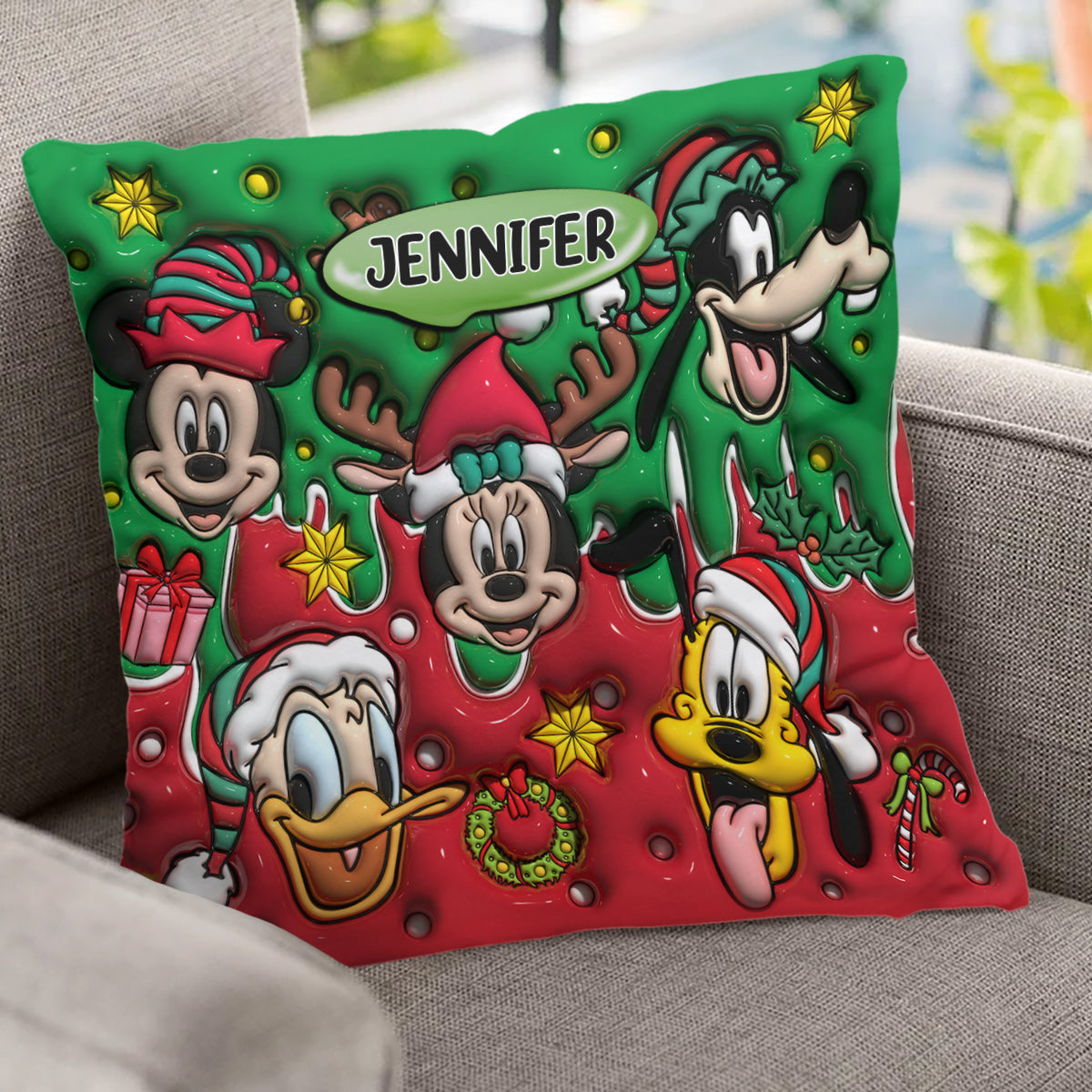 Christmas Is Coming - Personalized Mouse Throw Pillow