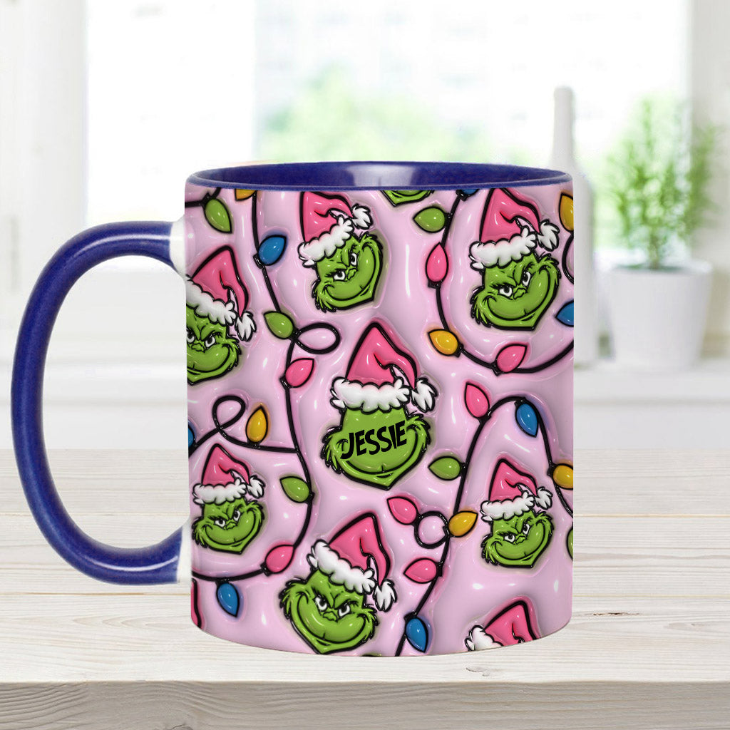 Green & Pink - Personalized Stole Christmas Accent Mug