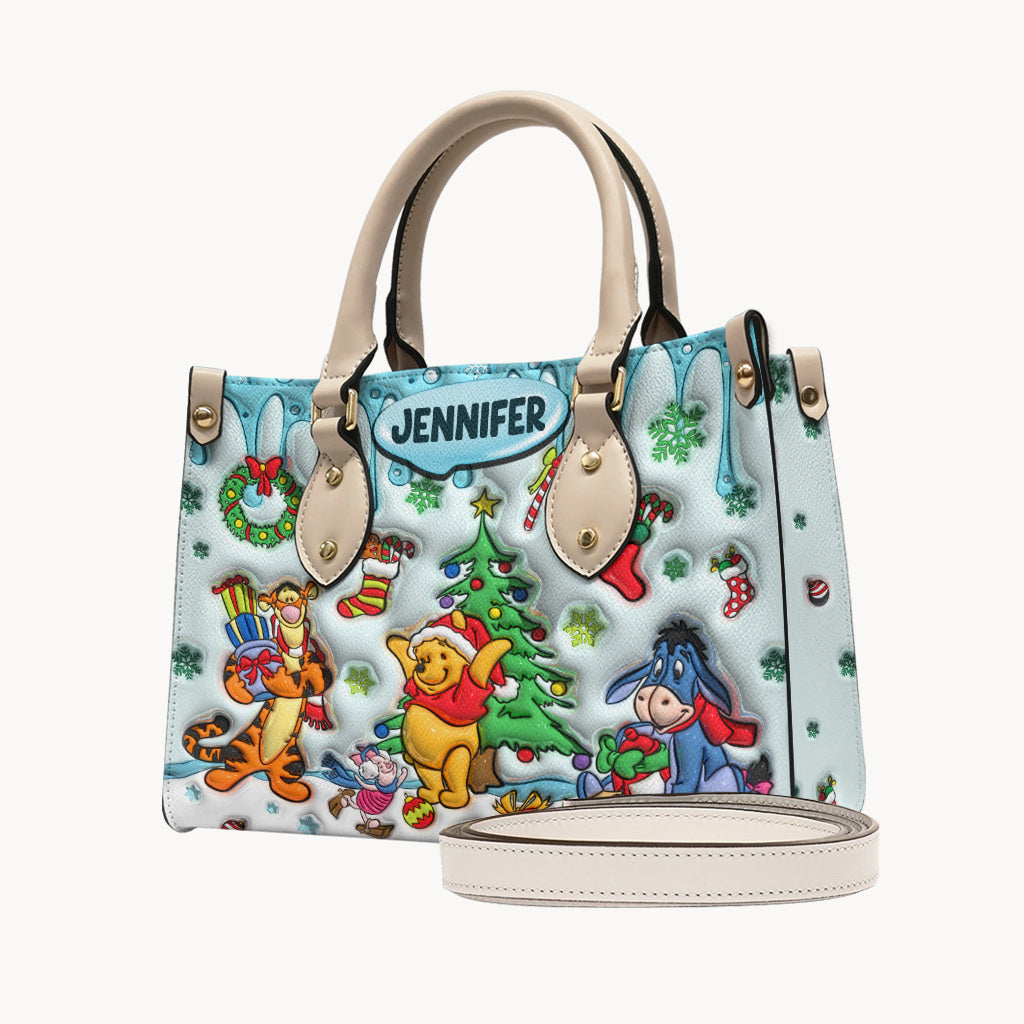 Merry Christmas - Personalized Mouse Leather Handbag