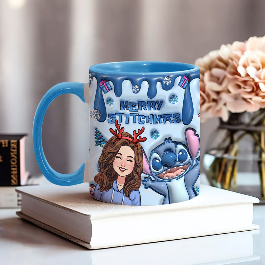 Ohana Merry Stitchmas - Personalized Ohana Accent Mug