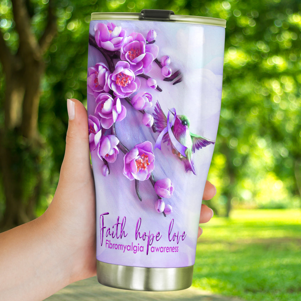 Faith Hope Love Fibromyalgia Awareness Tumbler 0622