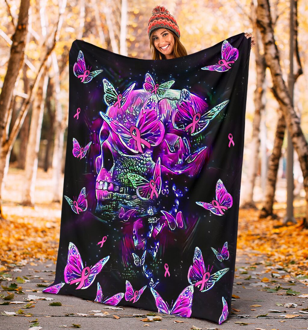 Skull Breast Cancer Awareness Breast Cancer Awareness Blanket 0622
