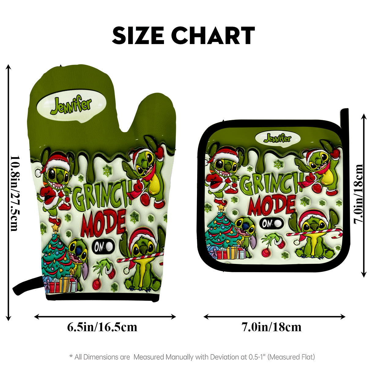 Any Name - Personalized Ohana Oven Mitts & Pot Holder Set