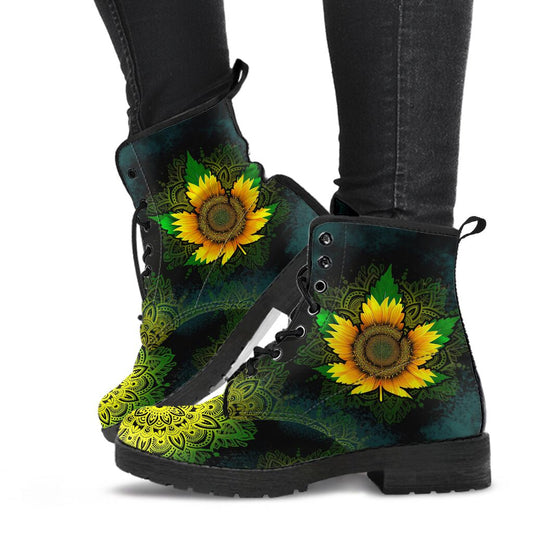 Sunflower Leaf - Weed Leather Boots 0622