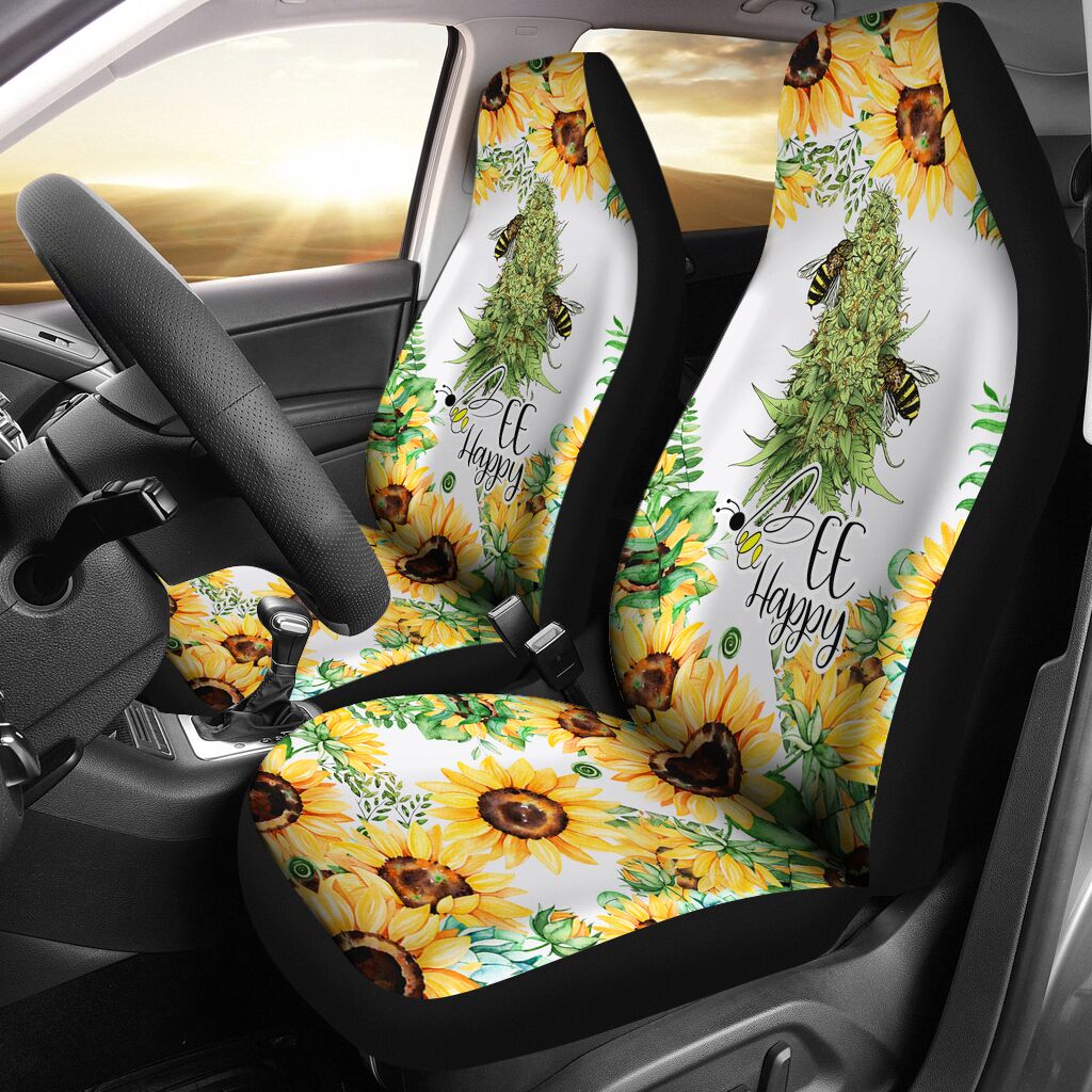Bee Happy - Weed Seat Covers 0822