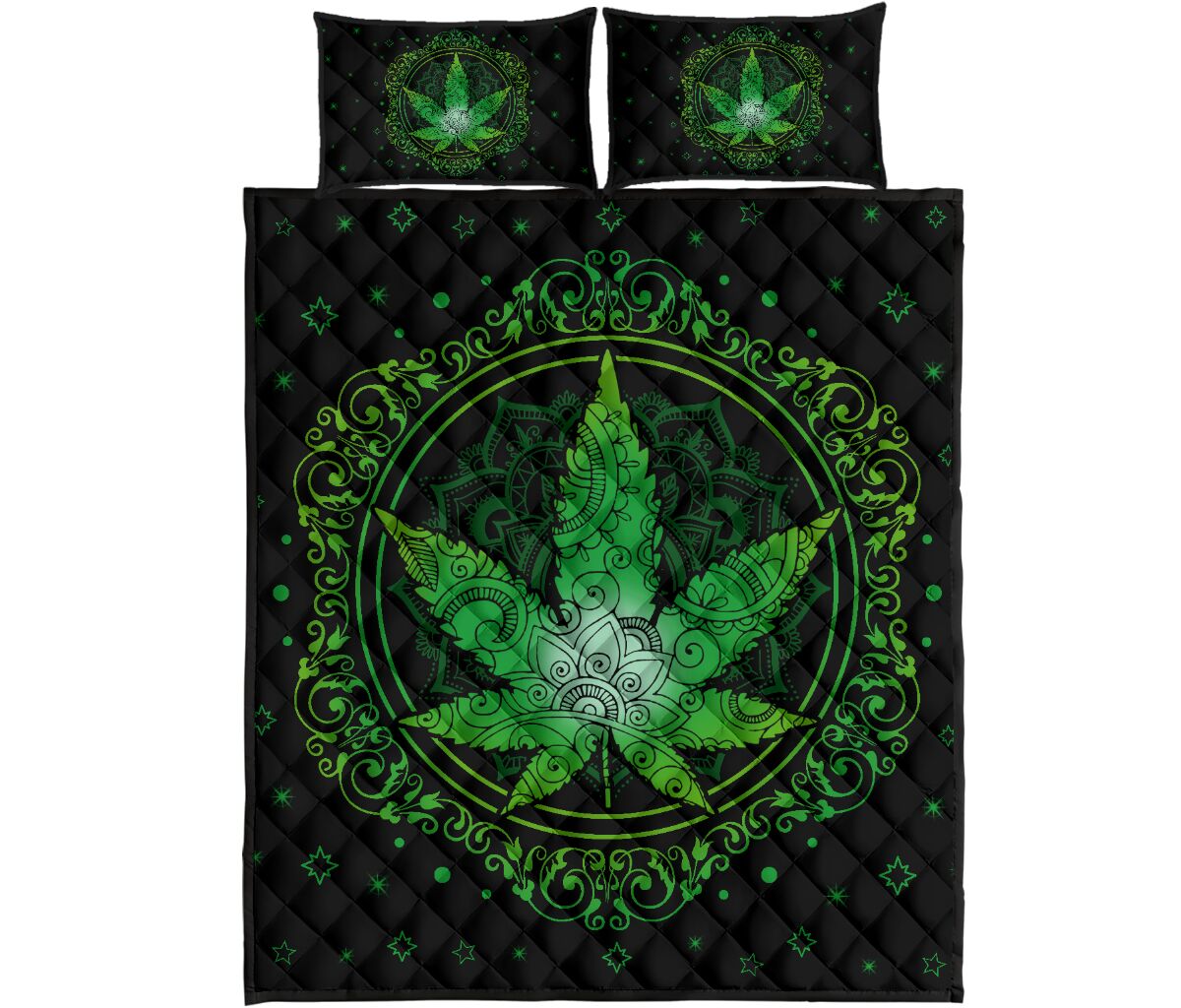 Green Leaf - Weed Quilt Set 0822