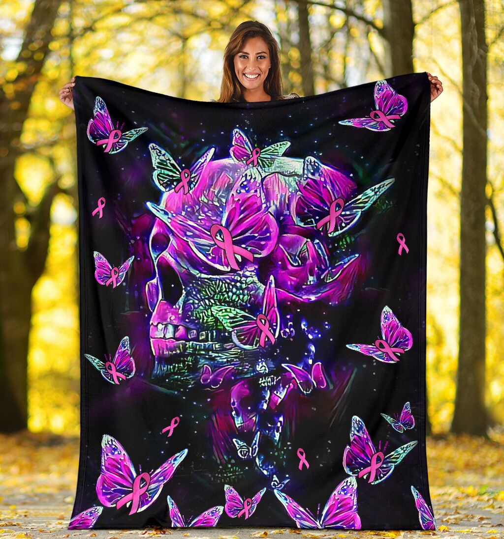 Skull Breast Cancer Awareness Breast Cancer Awareness Blanket 0622