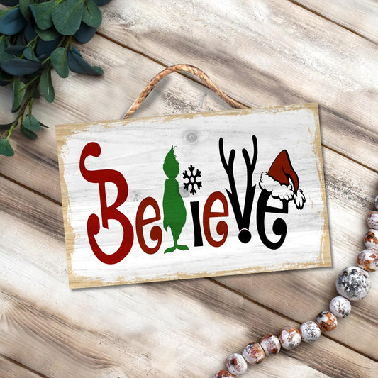 Believe - Stole Christmas Rectangle Wood Sign