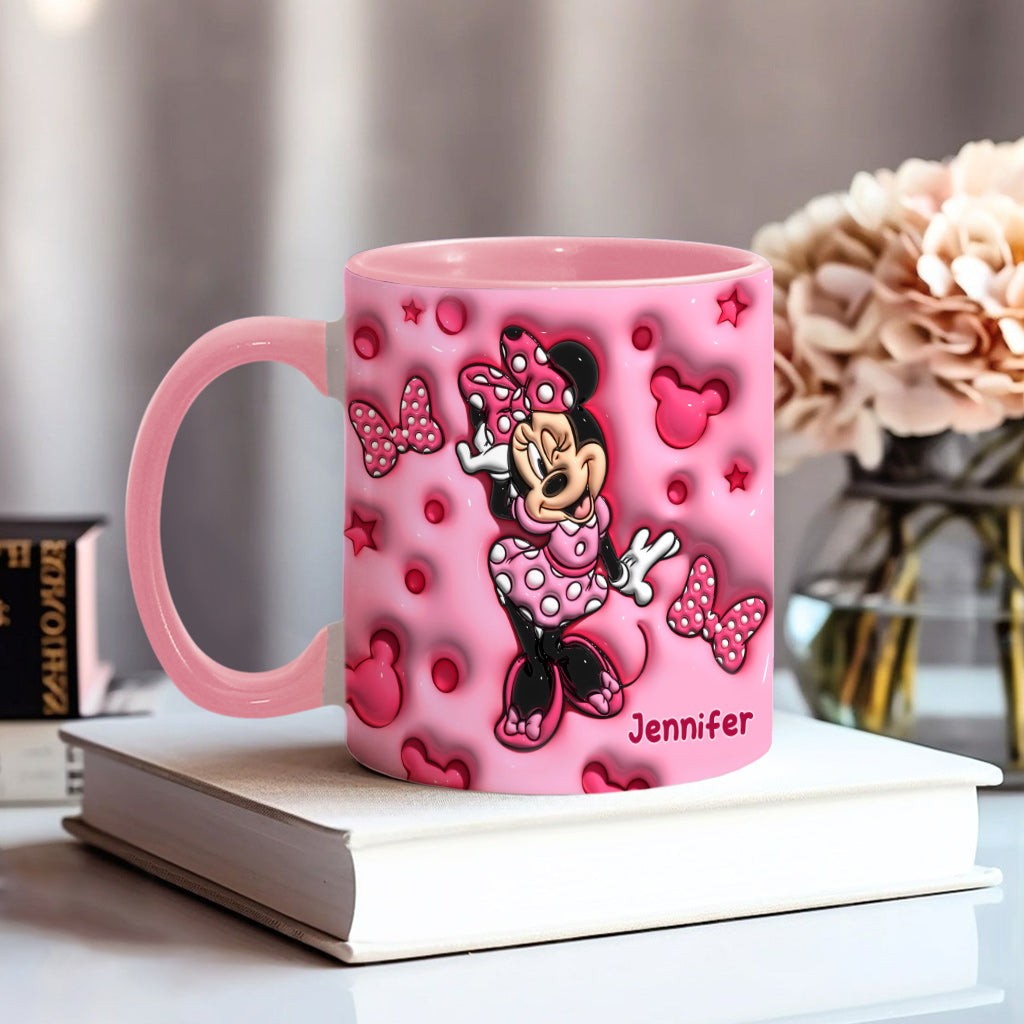 Cute Mouse Custom Name - Personalized Mouse Accent Mug