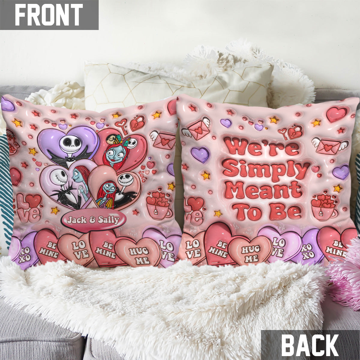 We’re Simply Meant To Be - Personalized Nightmare Throw Pillow