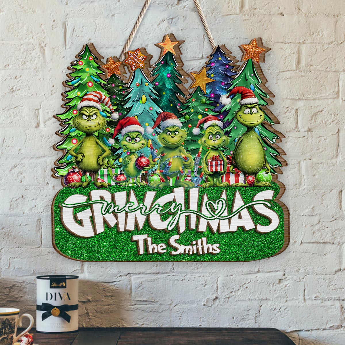 Merry Grinchmas - Personalized Stole Christmas 2 Layered Wood Sign / Wood Plaque