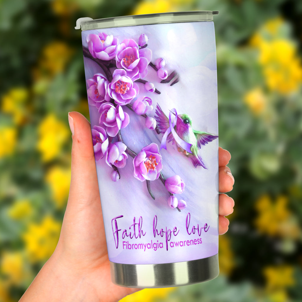 Faith Hope Love Fibromyalgia Awareness Tumbler 0622