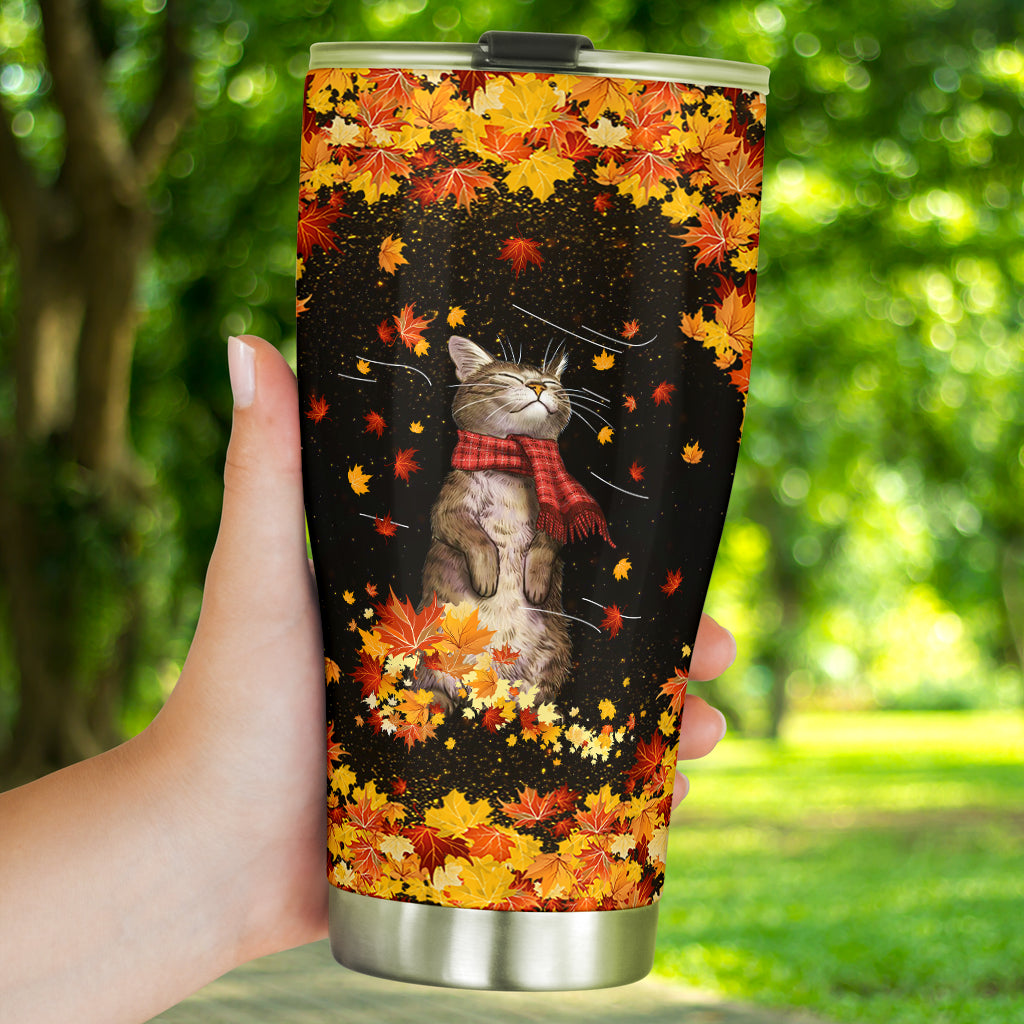 Autumn Vibes Cat Tumbler 0622
