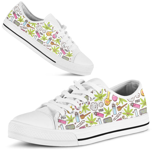 It'S 420 Somewhere Cute Pattern - Weed Low Top Shoes 0822
