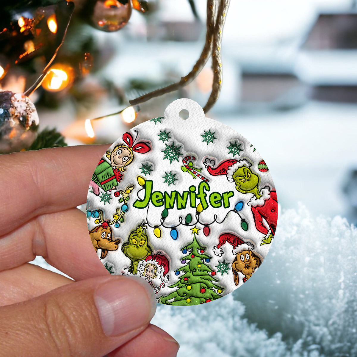 Merry Christmas - Personalized Stole Christmas Circle Air Freshener