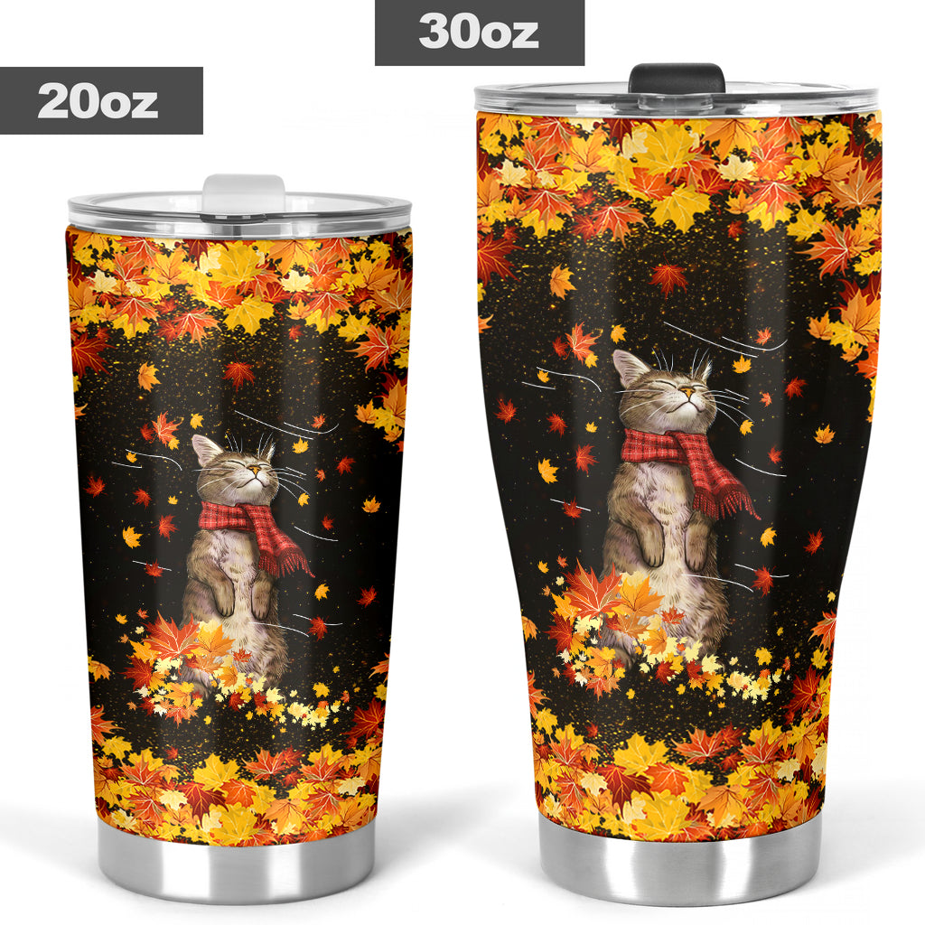 Autumn Vibes Cat Tumbler 0622