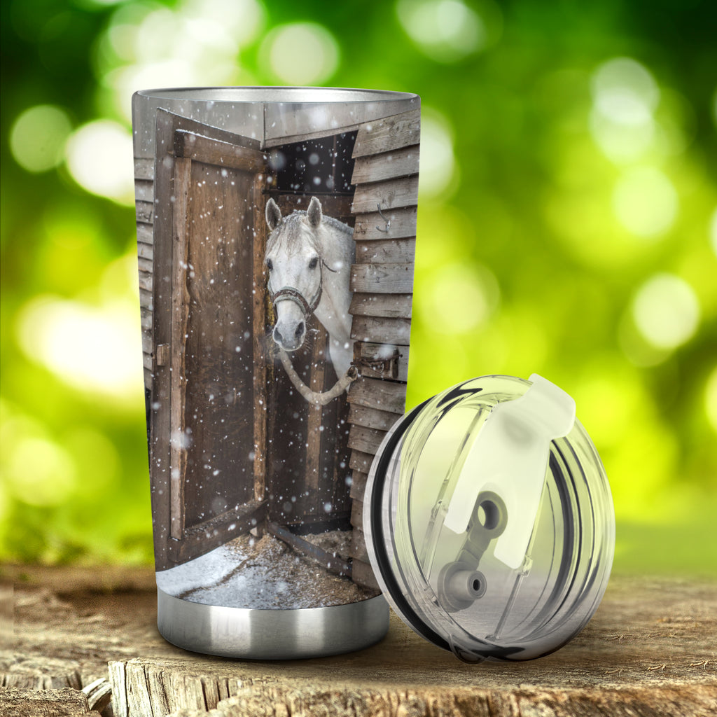 Snowy Day Horse Tumbler 0622