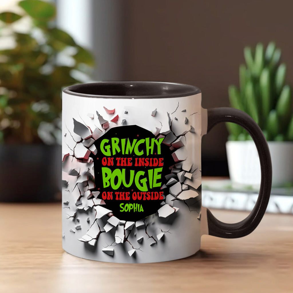 Grinchy On The Inside - Personalized Stole Christmas Accent Mug