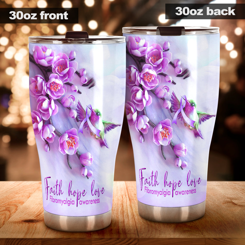 Faith Hope Love Fibromyalgia Awareness Tumbler 0622