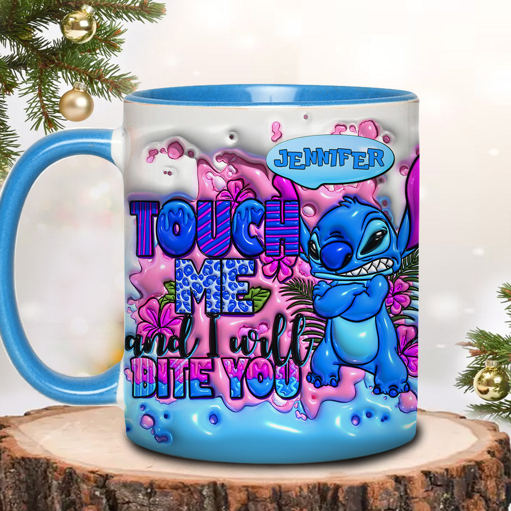 Touch Me And I Will Bite You - Personalized Ohana Accent Mug