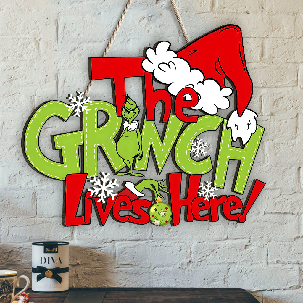 Lives Here - Stole Christmas Custom Shaped Wood Sign