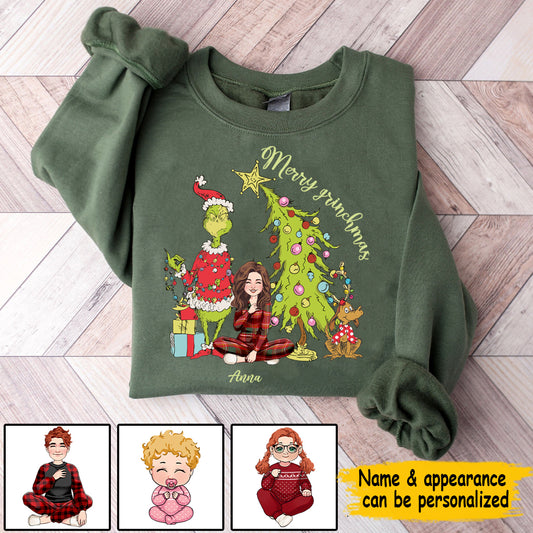 Merry Christmas Green Mischief - Personalized Stole Christmas All Over Shirt