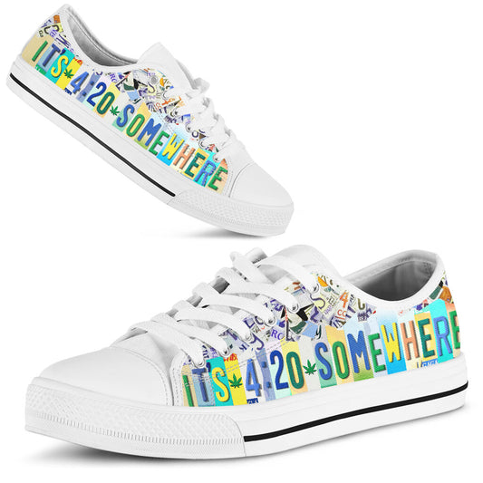 It'S 420 Somewhere - Weed Low Top Shoes 0822