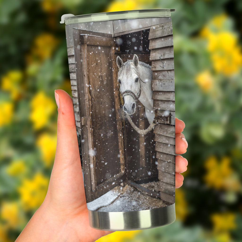 Snowy Day Horse Tumbler 0622