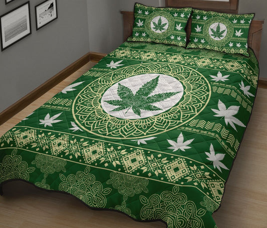 Green Leaves - Weed Quilt Set 0822