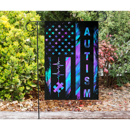 Autism Awareness American Flag Autism Awareness Garden Flag 0622