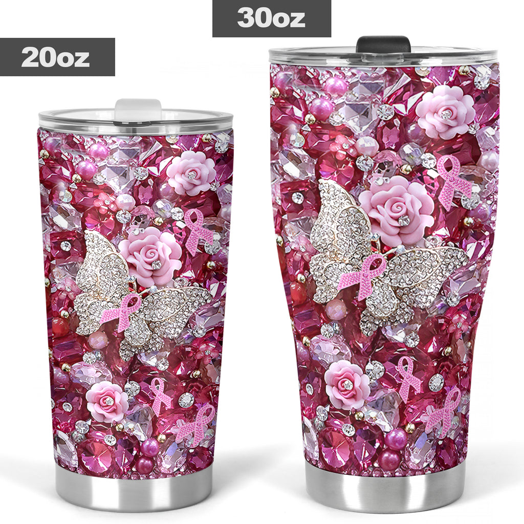 Pink Warrior - Breast Cancer Awareness Tumbler 0622