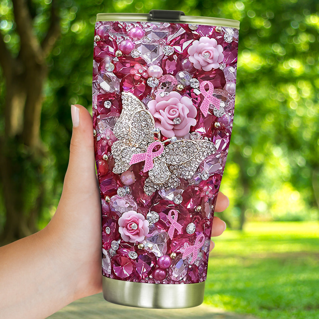 Pink Warrior - Breast Cancer Awareness Tumbler 0622