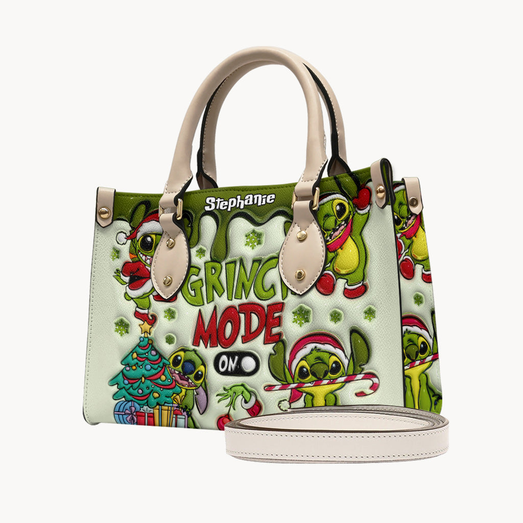 Grinch Mode - Personalized Ohana Leather Handbag