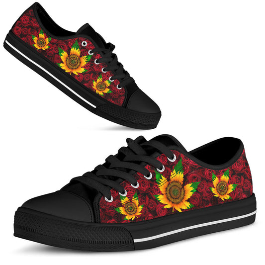 Roses And Sunflowers - Weed Low Top Shoes 0822