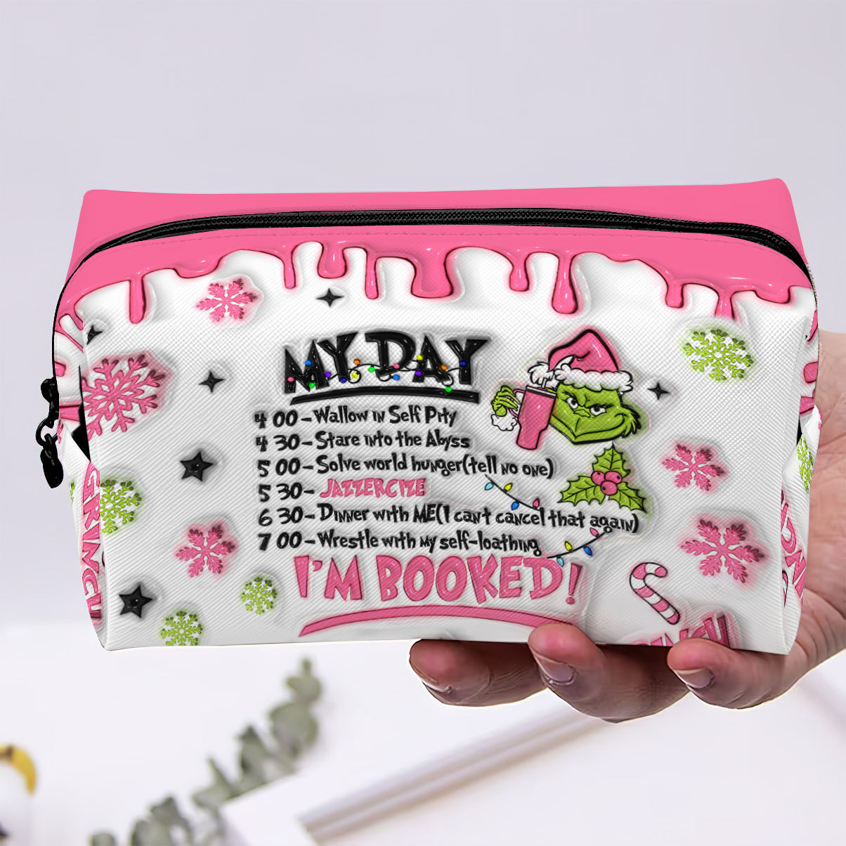 I'm Booked - Personalized Stole Christmas Makeup Bag