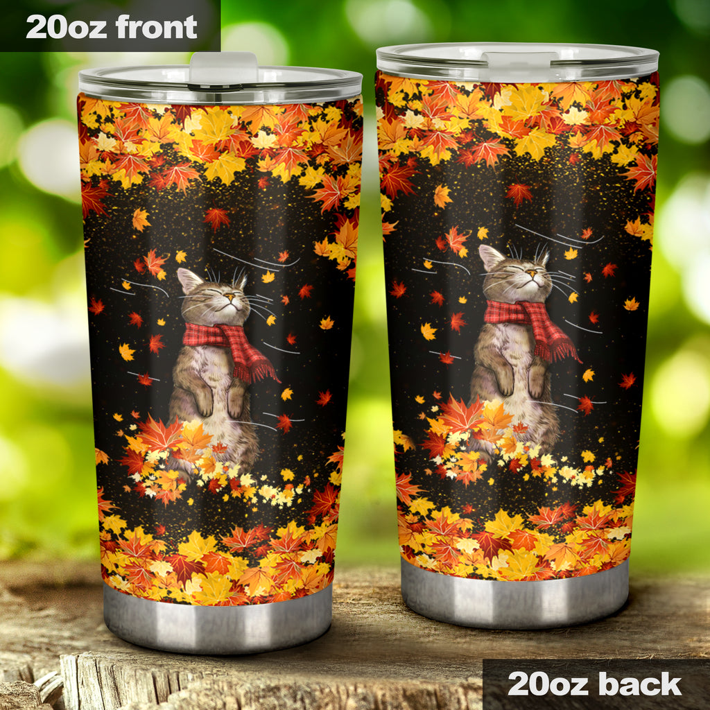 Autumn Vibes Cat Tumbler 0622