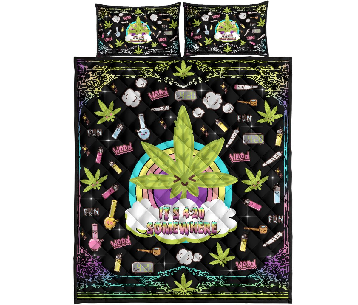 It'S 420 Somewhere - Weed Quilt Set 0822