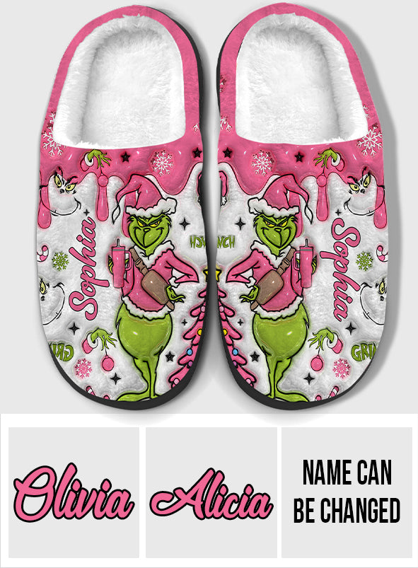 Merry Grinchmas - Personalized Stole Christmas Slippers