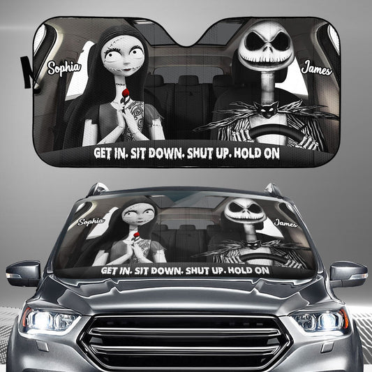 Get In Sit Down - Personalized Nightmare Car Sunshade
