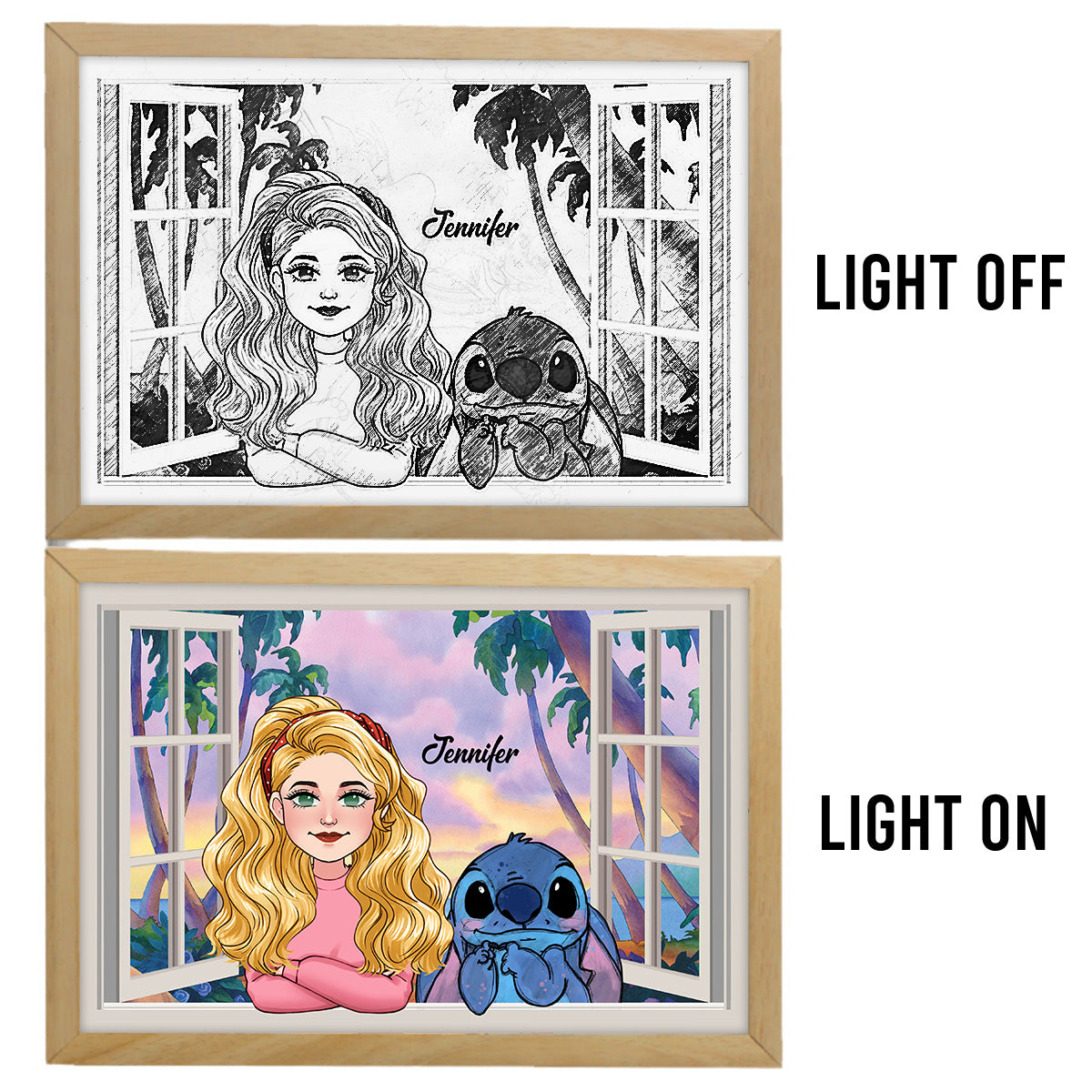 Ohana Summer Vibe - Personalized Ohana Light Photo Frame