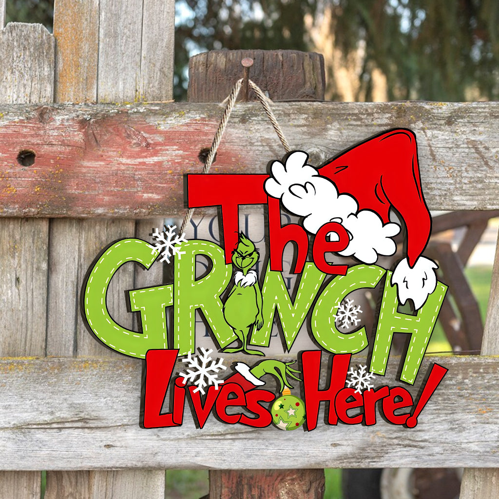 Lives Here - Stole Christmas Custom Shaped Wood Sign