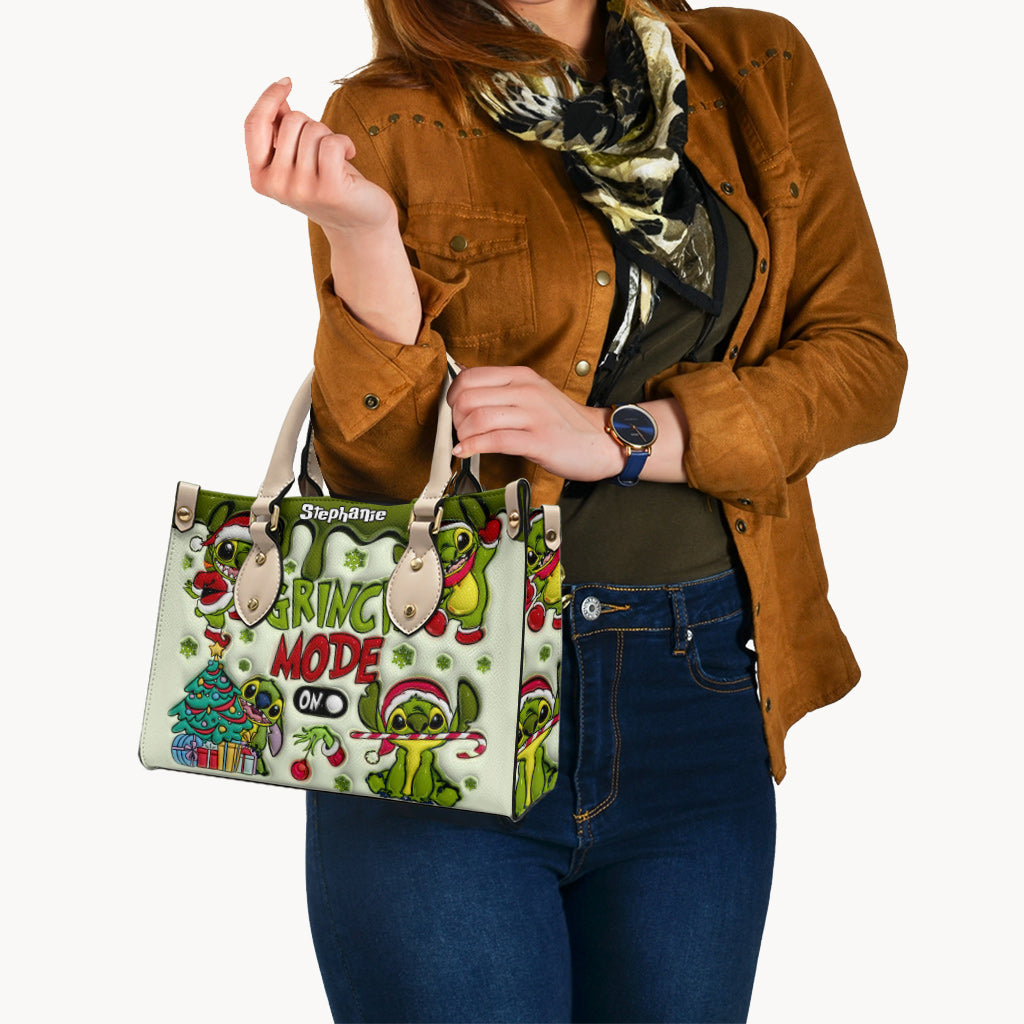 Grinch Mode - Personalized Ohana Leather Handbag