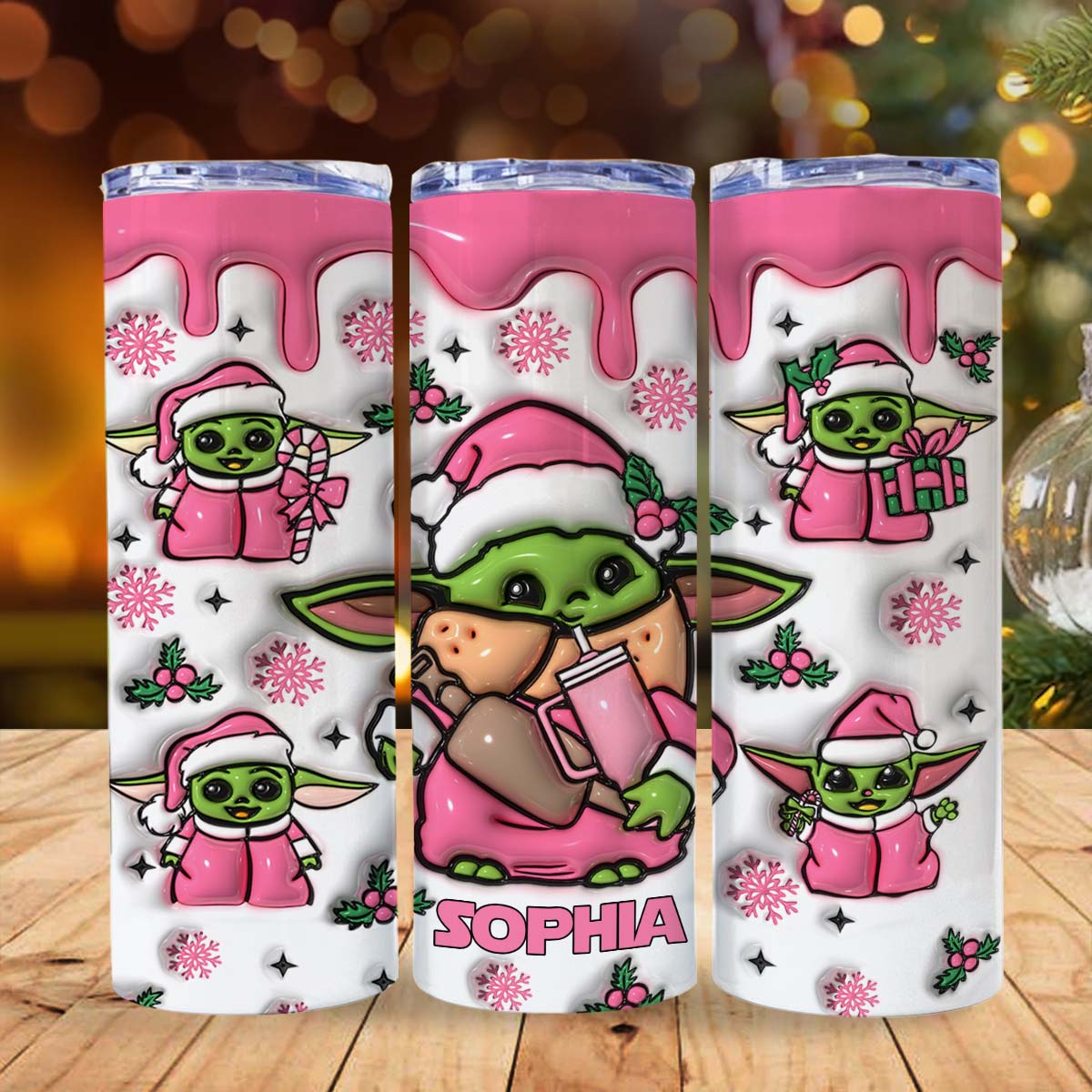 Too Cute I Am The Child Pink - Personalized The Force Skinny Tumbler