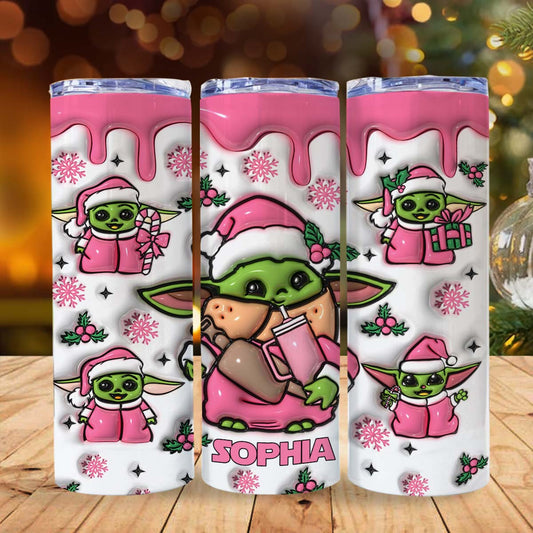 Too Cute I Am The Child Pink - Personalized The Force Skinny Tumbler