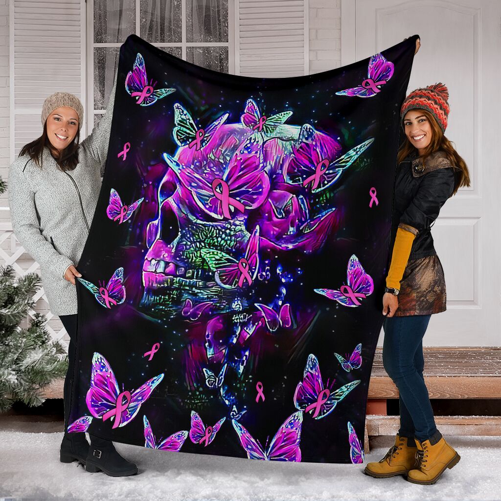 Skull Breast Cancer Awareness Breast Cancer Awareness Blanket 0622