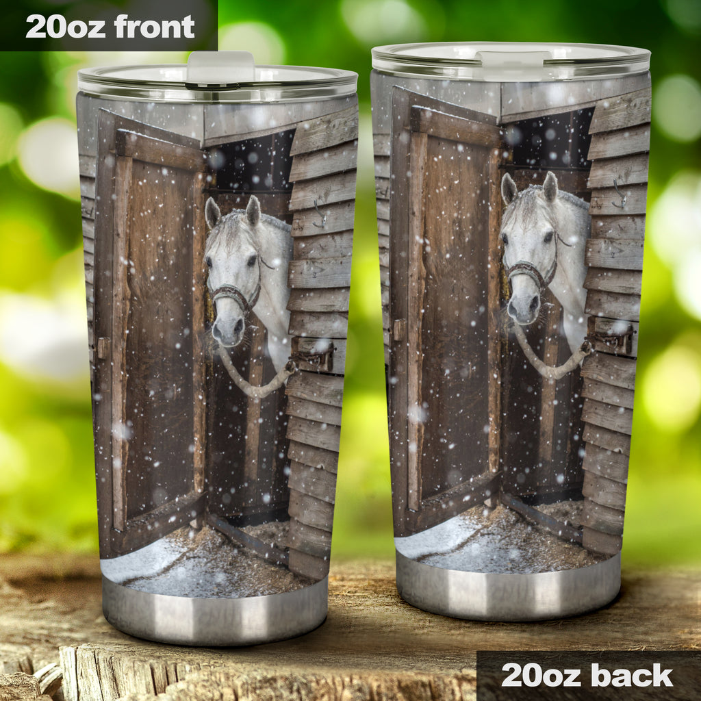 Snowy Day Horse Tumbler 0622