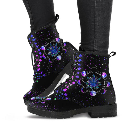 Moon Phases 420 - Weed Leather Boots 0622