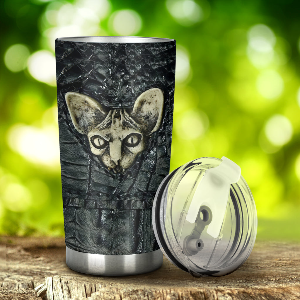 Cat Leather Pattern Print Cat Tumbler 0622