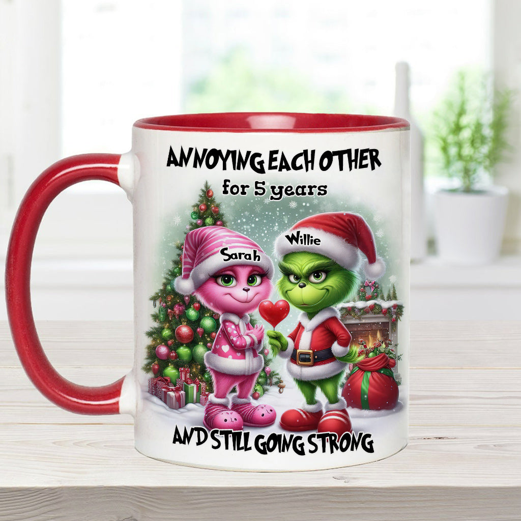 Annoying Each Other - Personalized Stole Christmas Accent Mug